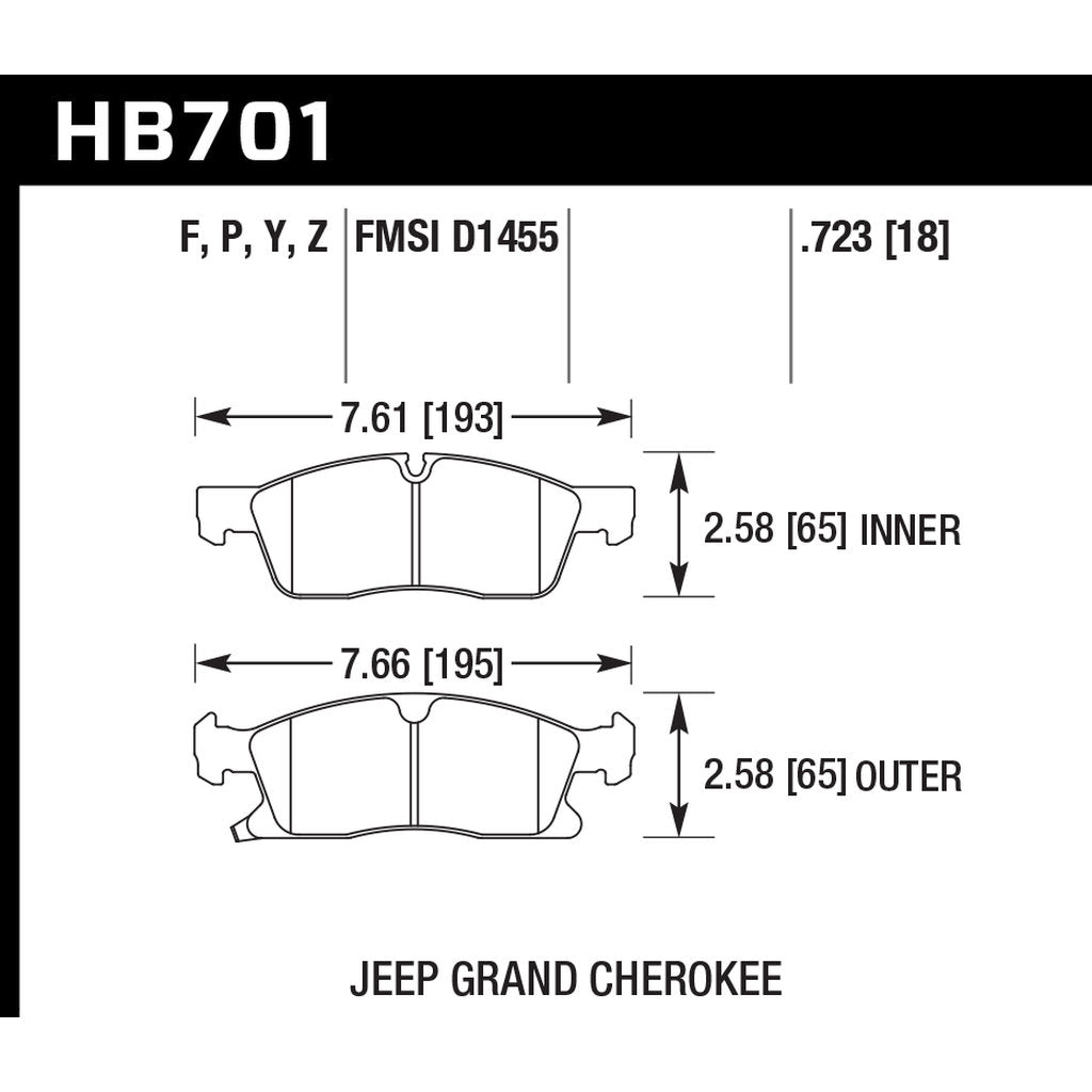 HAWK HB701B.723 Street Brake Pads HPS 5.0 Photo-2 