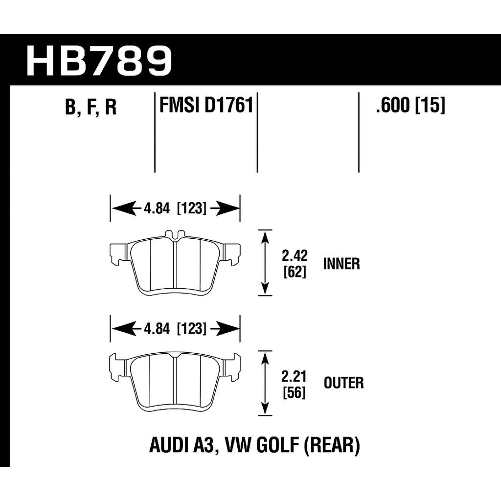 HAWK HB789Z.600 Street Brake Pads PC Photo-2 