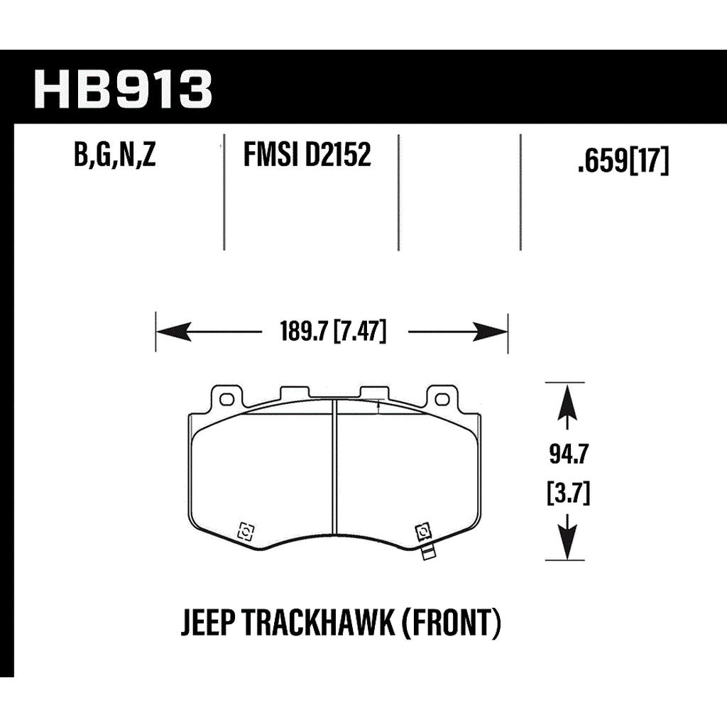 HAWK HB913G.659 Motorsports Brake Pads DTC-60 Photo-2 