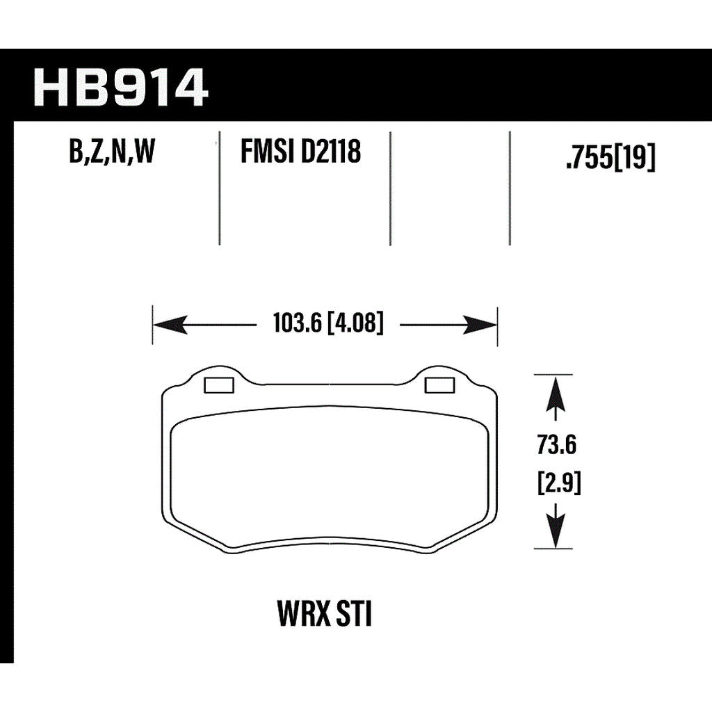 HAWK HB914Z.580 Street Brake Pads PC Photo-2 
