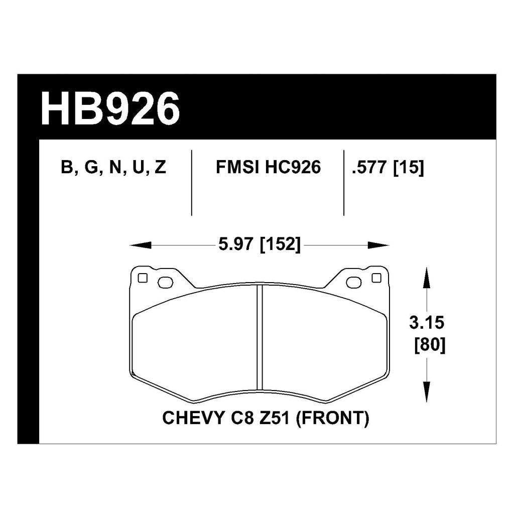 HAWK HB926N.577 Street Brake Pads HP Plus Photo-2 