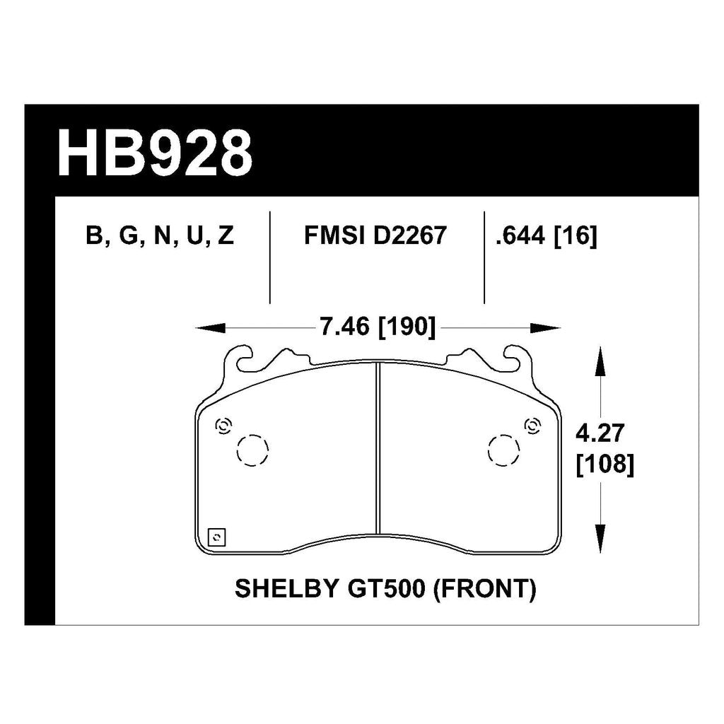 HAWK HB928U.644 Motorsports Brake Pads DTC-70 Photo-2 