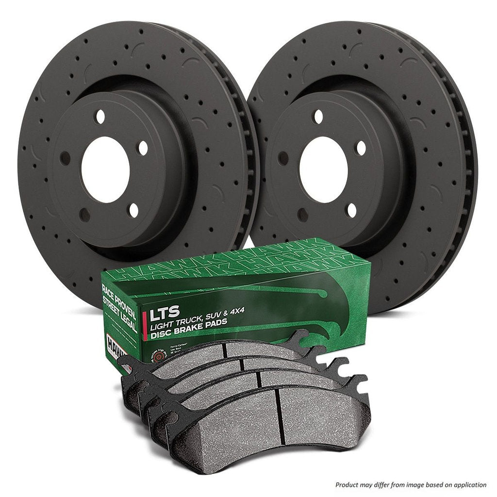 HAWK HKC5397.941Y Street Rotor Talon Cross-Drilled and Slotted and LTS Brake Pad Kit Photo-0 