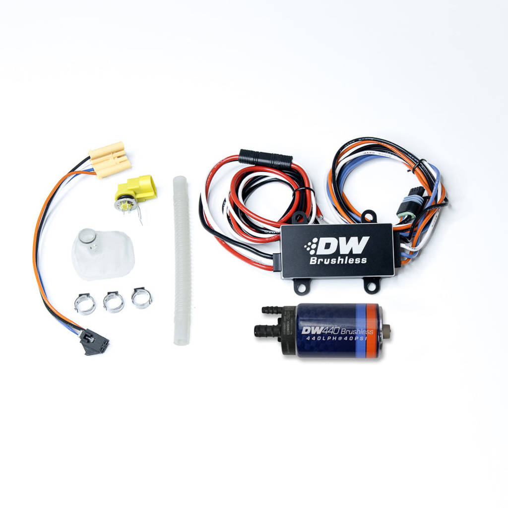 DEATSCHWERKS 9-441-C102-0904 DW440 Brushless, In-tank brushless fuel pump 440lph + C102 controller w/ install kit for 2004-2008 Mazda RX-8 Photo-0 