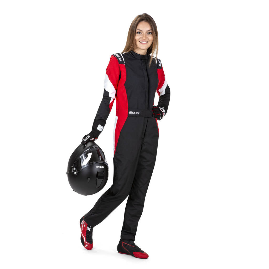 SPARCO 001144L40NRRB COMPETITION LADY R567 Racing suit, FIA 8856-2018, black/red, size 40 Photo-1 