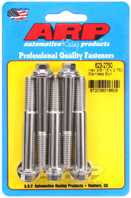 ARP 623-2750 SAE Bolt Kit 3/8-16 x 2.750 hex SS bolts Photo-0 