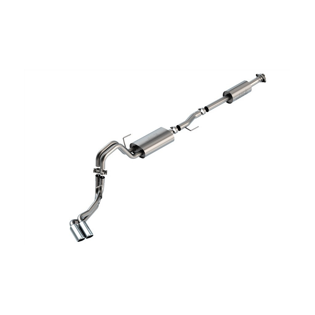 BORLA 140873 Cat-Back™ System F-150 2021 5.0L V8 AT 2+4WD 4DR CC SB, EC STB (145.4" WB) LARIAT, KING RANCH, PLATINUM, LTD 3", 2.25" "TOURING" D RD RL AC S TIP: 4" RD X 11" CHROME Photo-0 