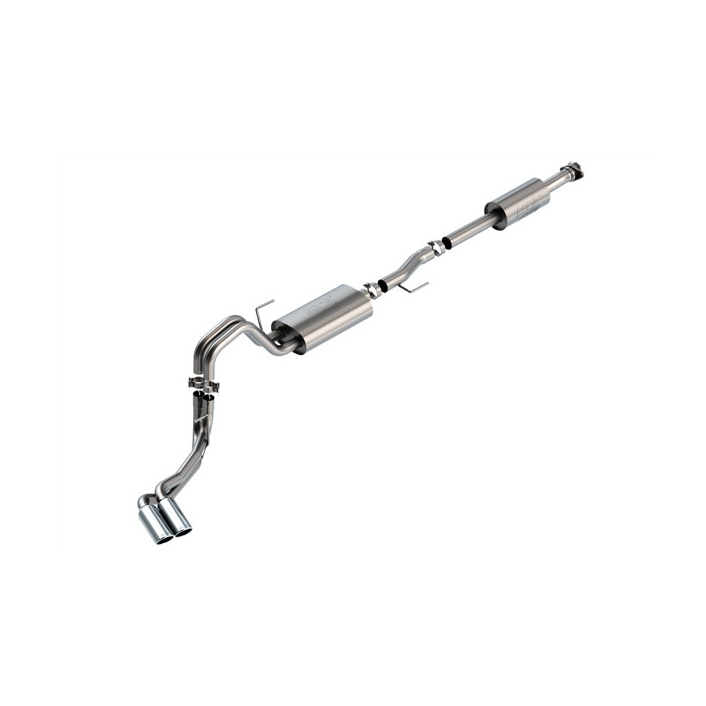 BORLA 140881 Cat-Back™ System F-150 2021 3.3L V6 AT 2+4WD 4DR CC SB EC STB (145.4" WB) XL, XLT, LARIAT, KING RANCH, PLATINUM, LTD 3", 2.25" "ATAK" D RD RL AC S TIP: 4" RD X 11" CHROME Photo-0 