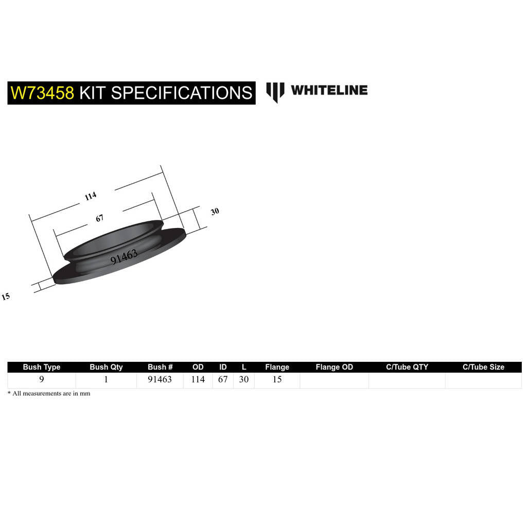 WHITELINE W73458 Front Spring Pad Upper Bushing Kit Photo-4 