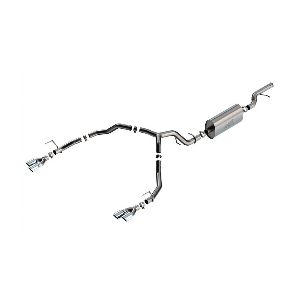 BORLA 140856 Cat-Back 2021-2022 Chevrolet TAHOE '21-'22 5.3L V8 AT 2+4WD 4DR 3.00", 2.75", "TOURING" D RD RL AC SR TIP: 4.0" RD X 8.0" & 4.0" RD X 6.63" Photo-0 