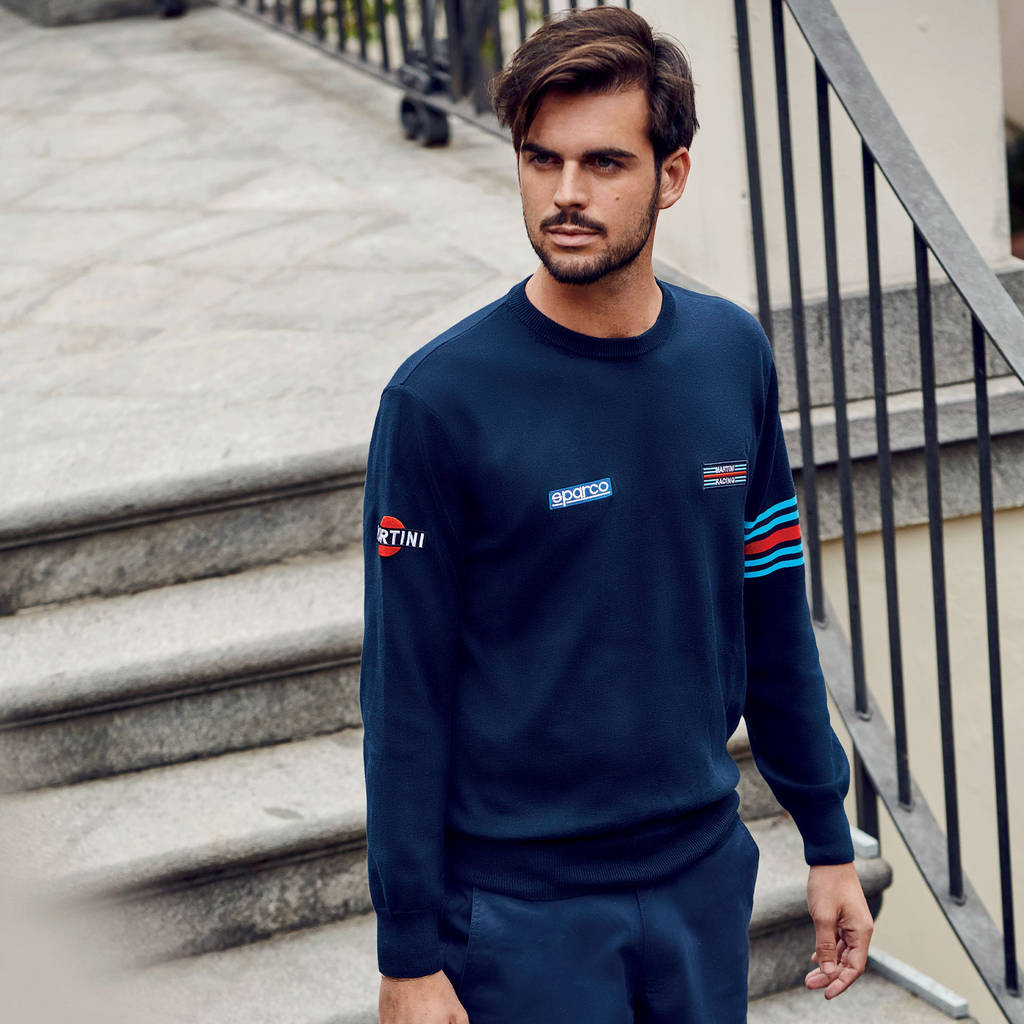 SPARCO 01350MRBM1S Cotton CREWNECK SWEATSHIRT MARTINI RACING, navy blue, size S Photo-3 