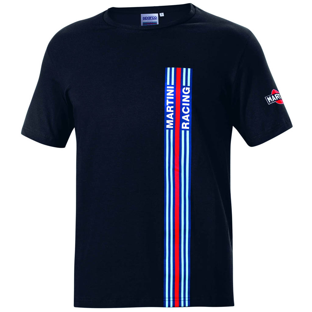 SPARCO 01339MRNR4XL T-shirt BIG STRIPES MARTINI RACING, black, size XL Photo-1 