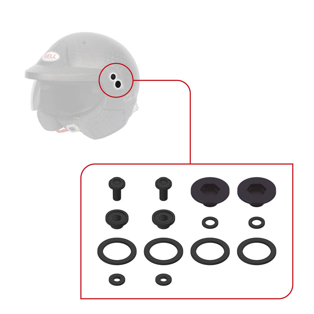 BELL 2020203 Pivot kit M10 (all 10 series helmets), red Photo-0 