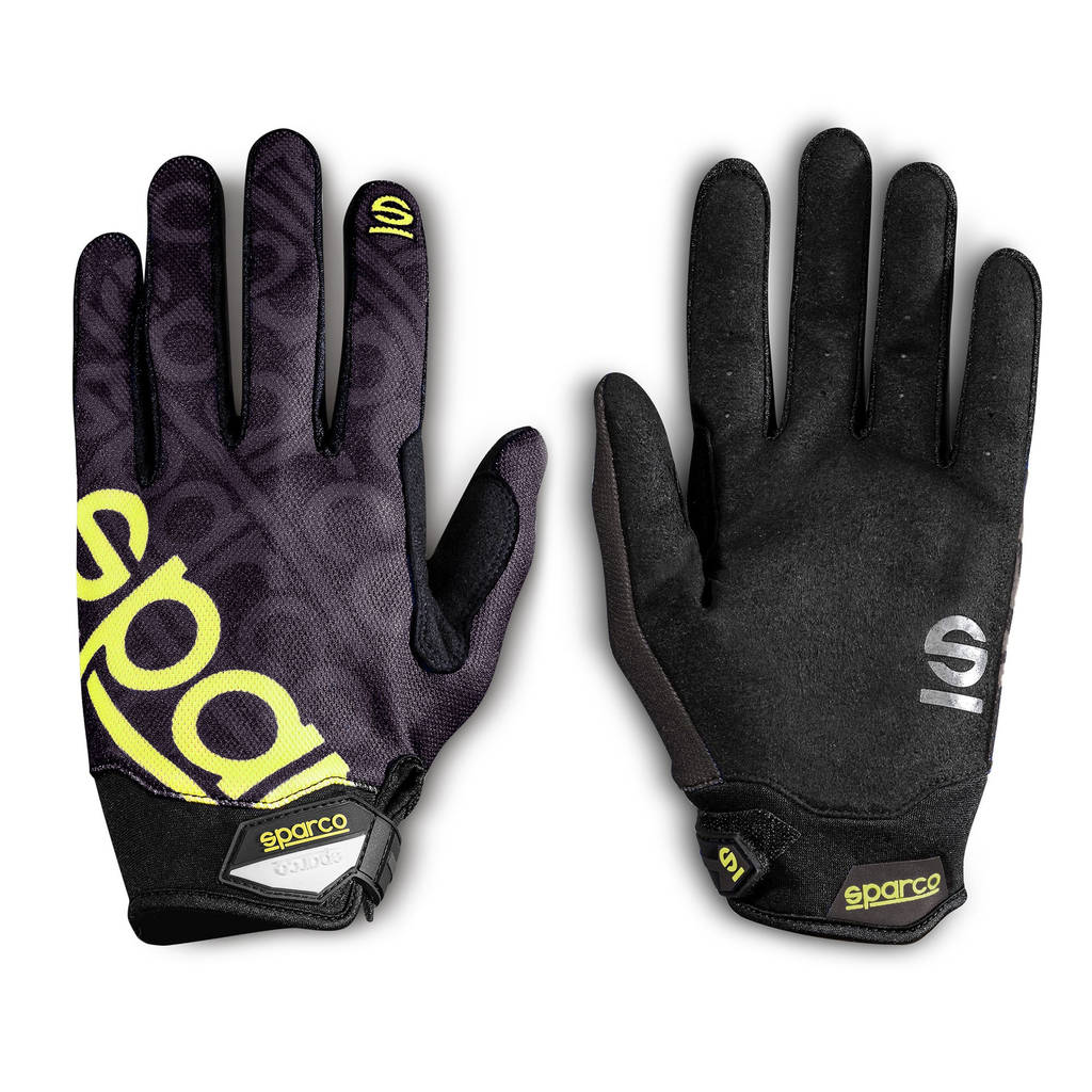 SPARCO 002093NRGF3L Meca-3 Mechanics Gloves, navy black/yellow, size L Photo-0 
