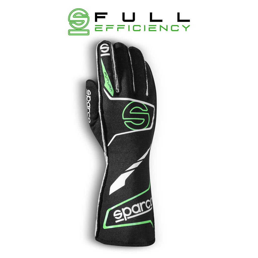SPARCO 00136512NRVF FUTURA Racing gloves, FIA 8856-2018, black/green, size 12 Photo-0 