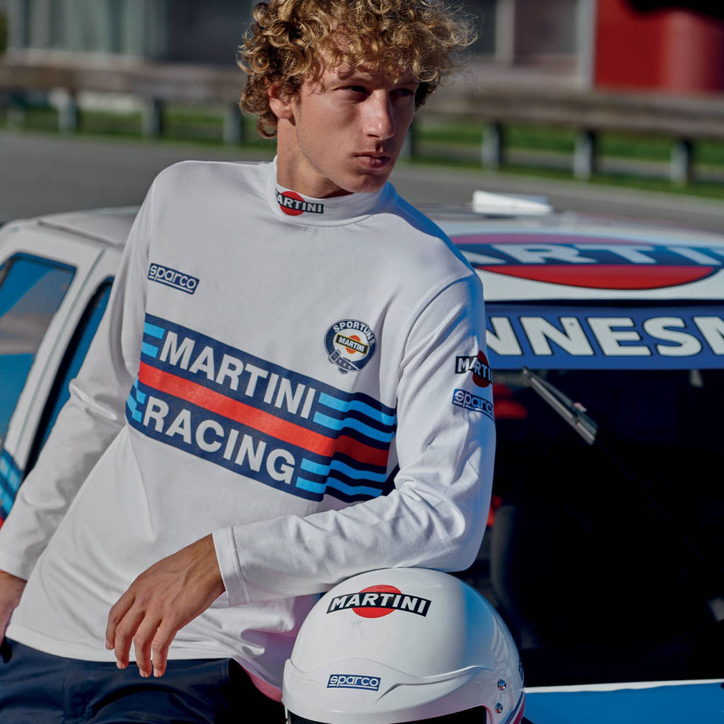 SPARCO 002206MRBI2M Long sleeves T-shirt MARTINI RACING, high collar, white, size M Photo-3 