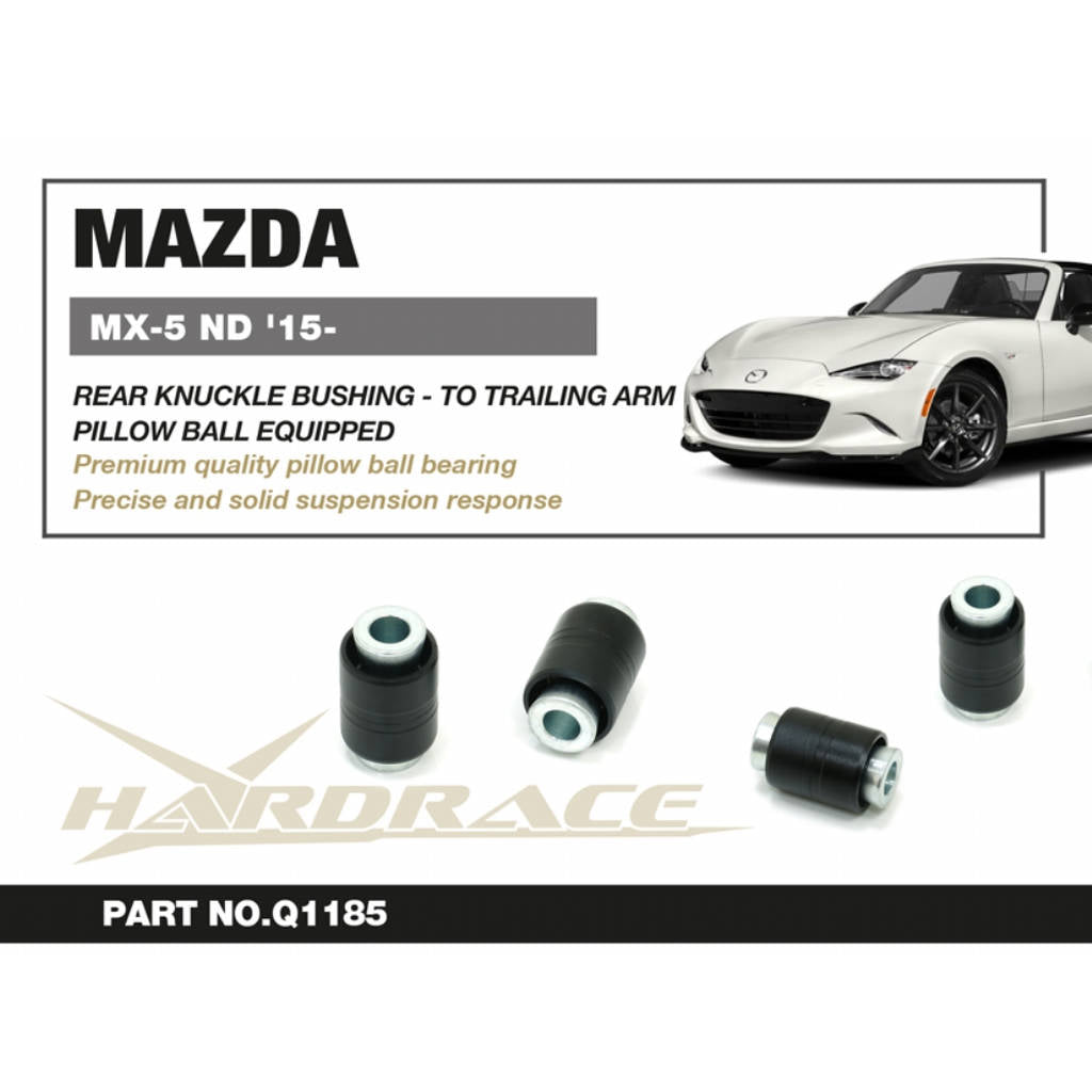 HARDRACE Q1185 Rear knuckle bush - to trailing arm (pillow ball) 2 psc/set for MAZDA MX-5 Miata ND 2015 Photo-1 