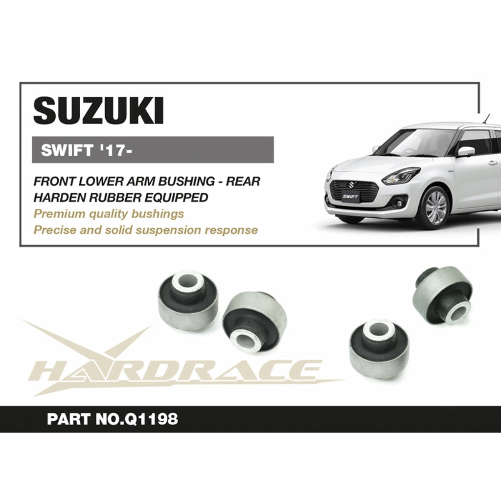 HARDRACE Q1198 Front Lower Arm Bushing - Rear (Harden Rubber) 2PCS/SET for SUZUKI Swift 2017 Photo-1 