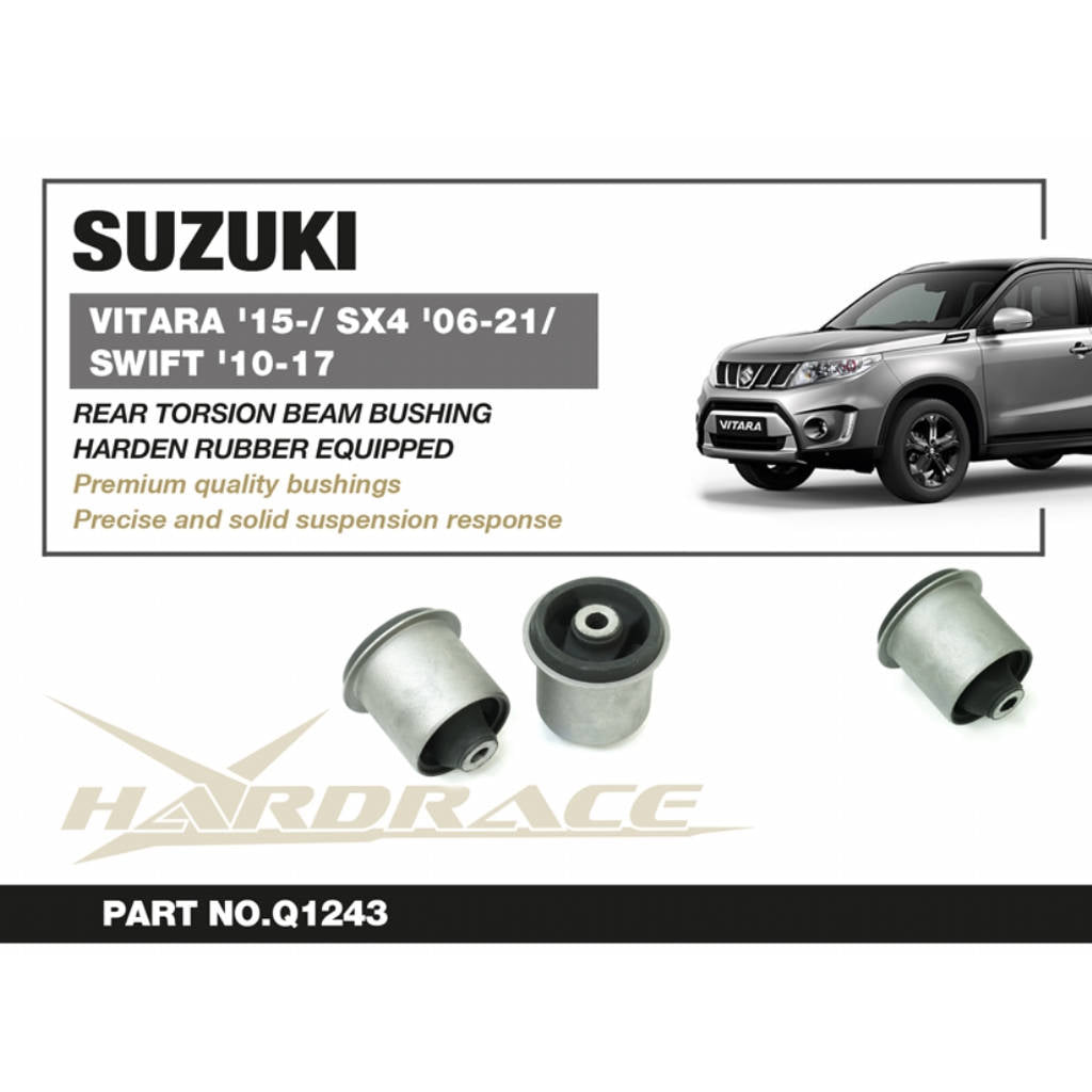 HARDRACE Q1243 Rear Torsion Beam Bush 2PCS/SET for SUZUKI Vitara 2015/ SX4 2006-2021/ Swift 2010-2017 Photo-1 