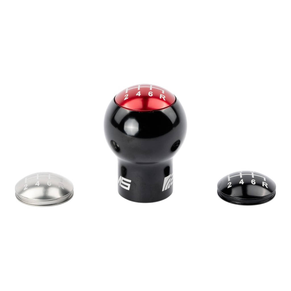 AMS AMS.50.06.0002-1 6-Speed Billet Shift Knob (incl. Red, Black, Silver Caps) for SUBARU WRX/STI 2004-2022 Photo-0 