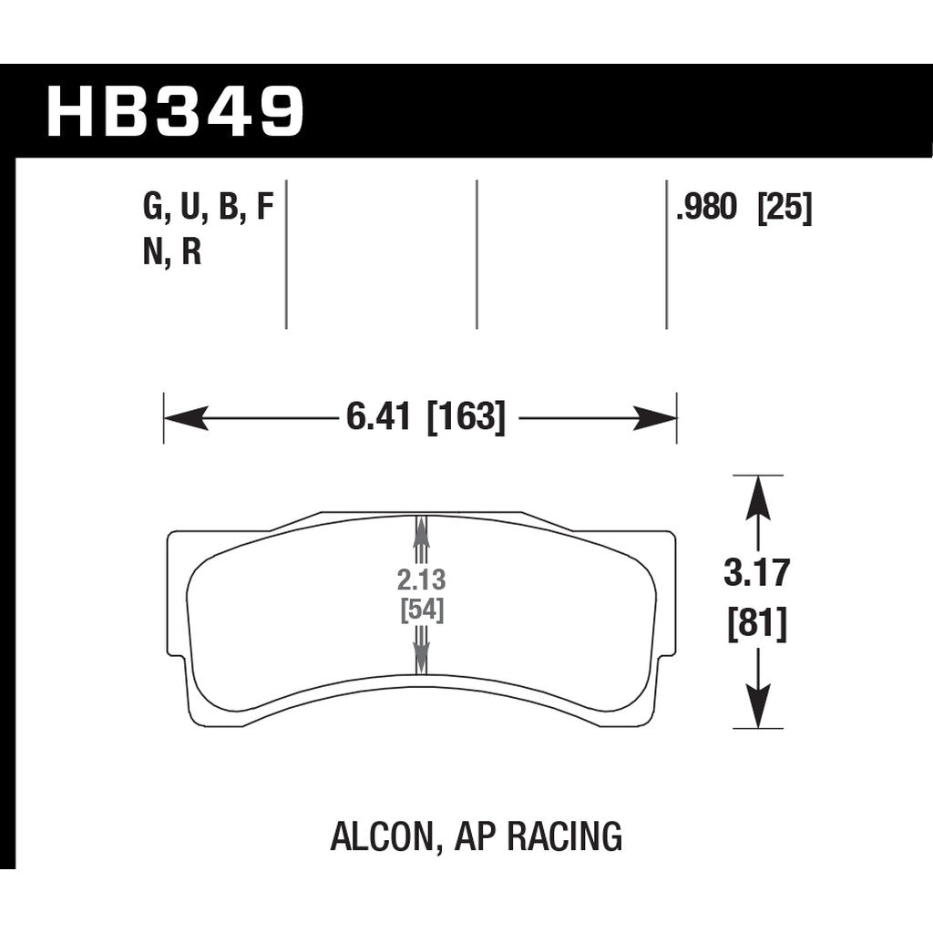 HAWK HB349D.980 Front Brake Pads ER-1 Endurance Racing for BMW M235i Racing 3.0L 2014-2016 Photo-2 