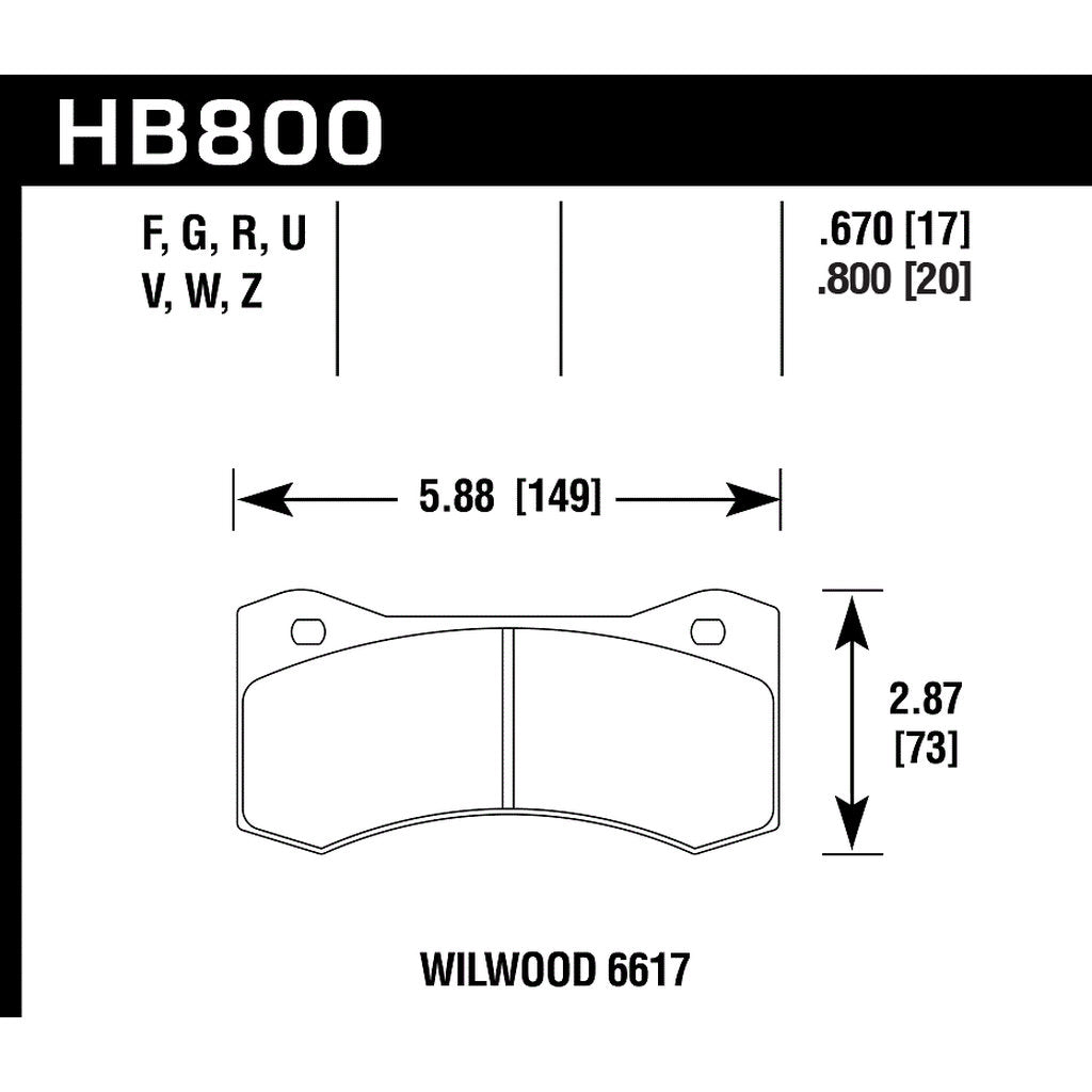 HAWK HB800F.800 Brake Pads HPS Photo-2 