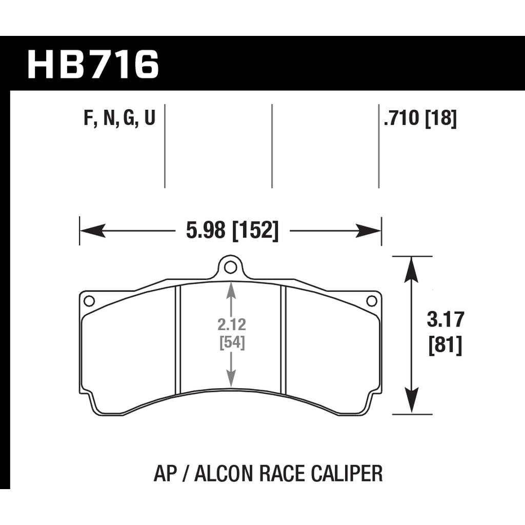HAWK HB716G.710 Brake Pads DTC-60 Photo-2 