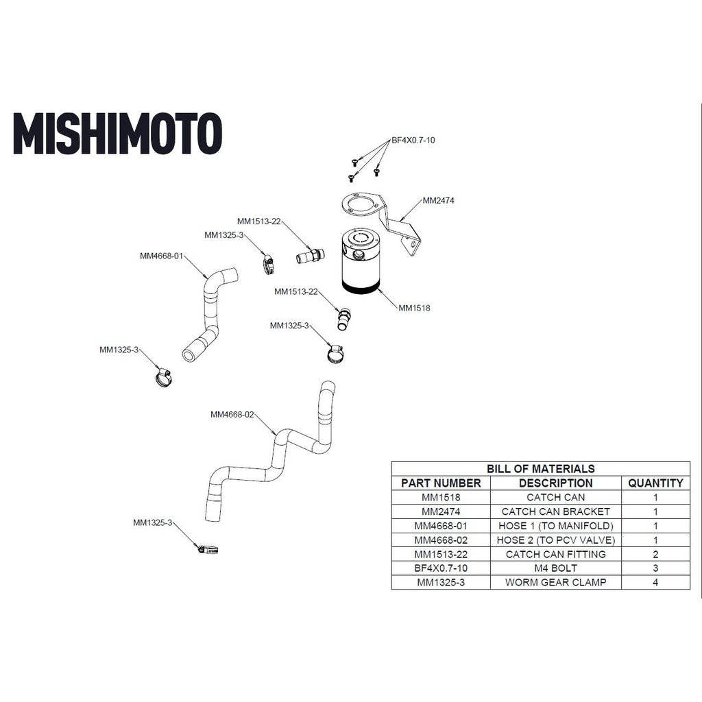 MISHIMOTO MMBCC-BRZ-22 Baffled Oil Catch Can Kit for SUBARU BRZ/ TOYOTA GR86 2022 Photo-2 