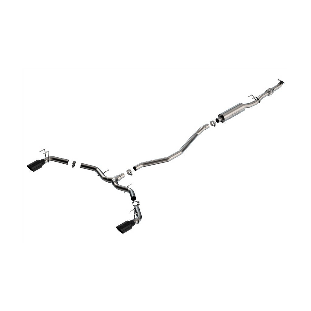 BORLA 140922BC Cat-Back Exhaust System S-TYPE 2.50", TIP 4.5" Black Chrome, T-304 Stainless Steel for HONDA Civic 1.5L/ ACURA Integra 2022-2023 Photo-0 