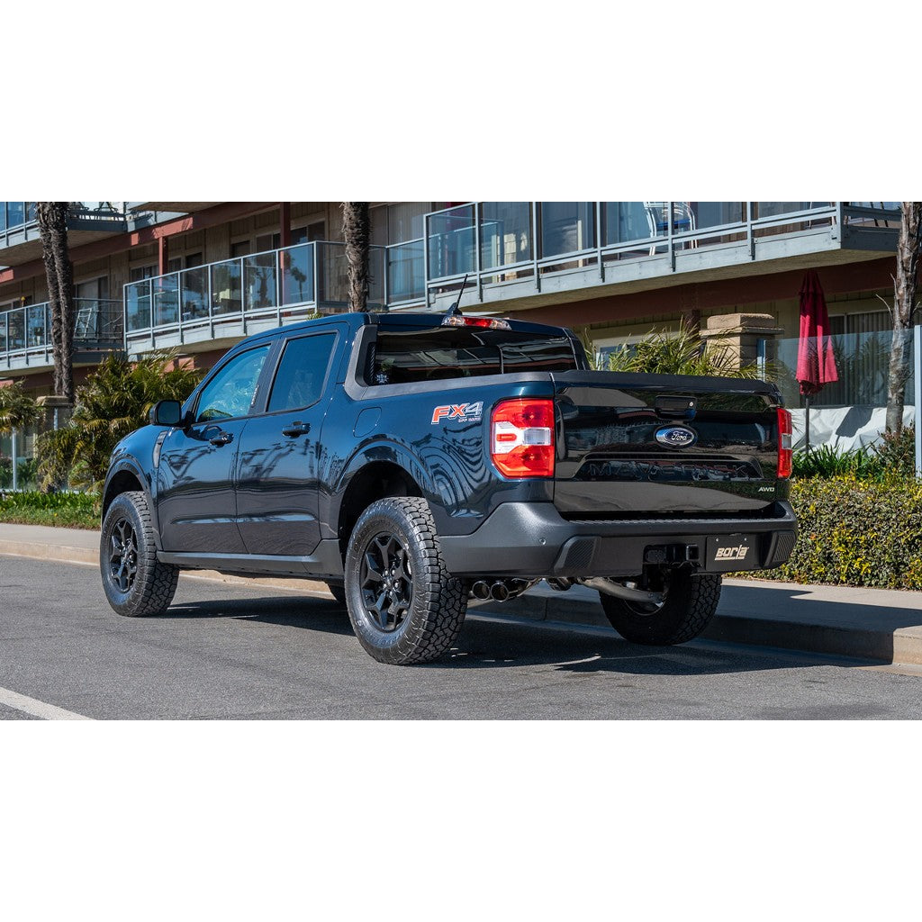 BORLA 140937BC Cat-Back Exhaust System S-TYPE 2.50", S TIP 3.50" Black Chrome, T-304 Stainless Steel for FORD Maverick 2.0L Front Wheel Drive 2022-2023 Photo-1 