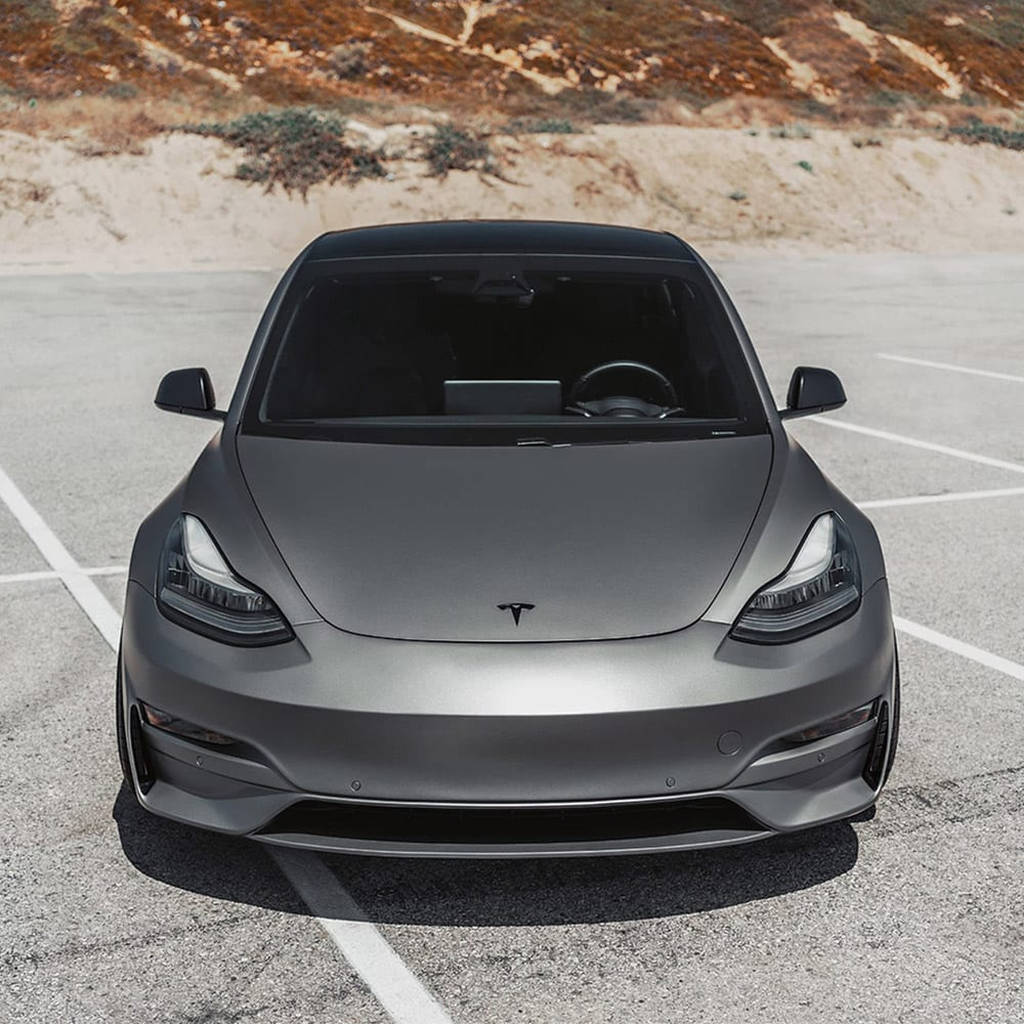 UNPLUGGED PERFORMANCE UP-M3-302-11.1 Ascension Front Fascia System, No Sensor Holes, Unpainted Urethane for TESLA Model 3 Photo-0 