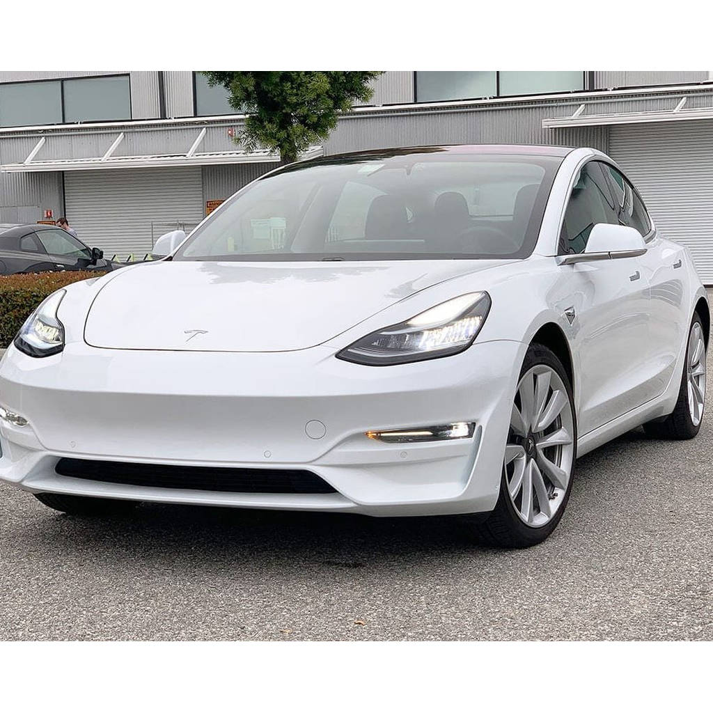 UNPLUGGED PERFORMANCE UP-M3-302-11.1 Ascension Front Fascia System, No Sensor Holes, Unpainted Urethane for TESLA Model 3 Photo-1 