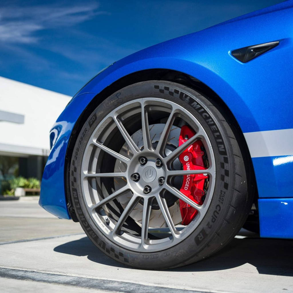 UNPLUGGED PERFORMANCE UP-M3MY-317-7.1 Big Brake Kit (front) UP x PFC, 394mm Iron Rotors, Street Pads for TESLA Model 3 / Model Y Photo-2 