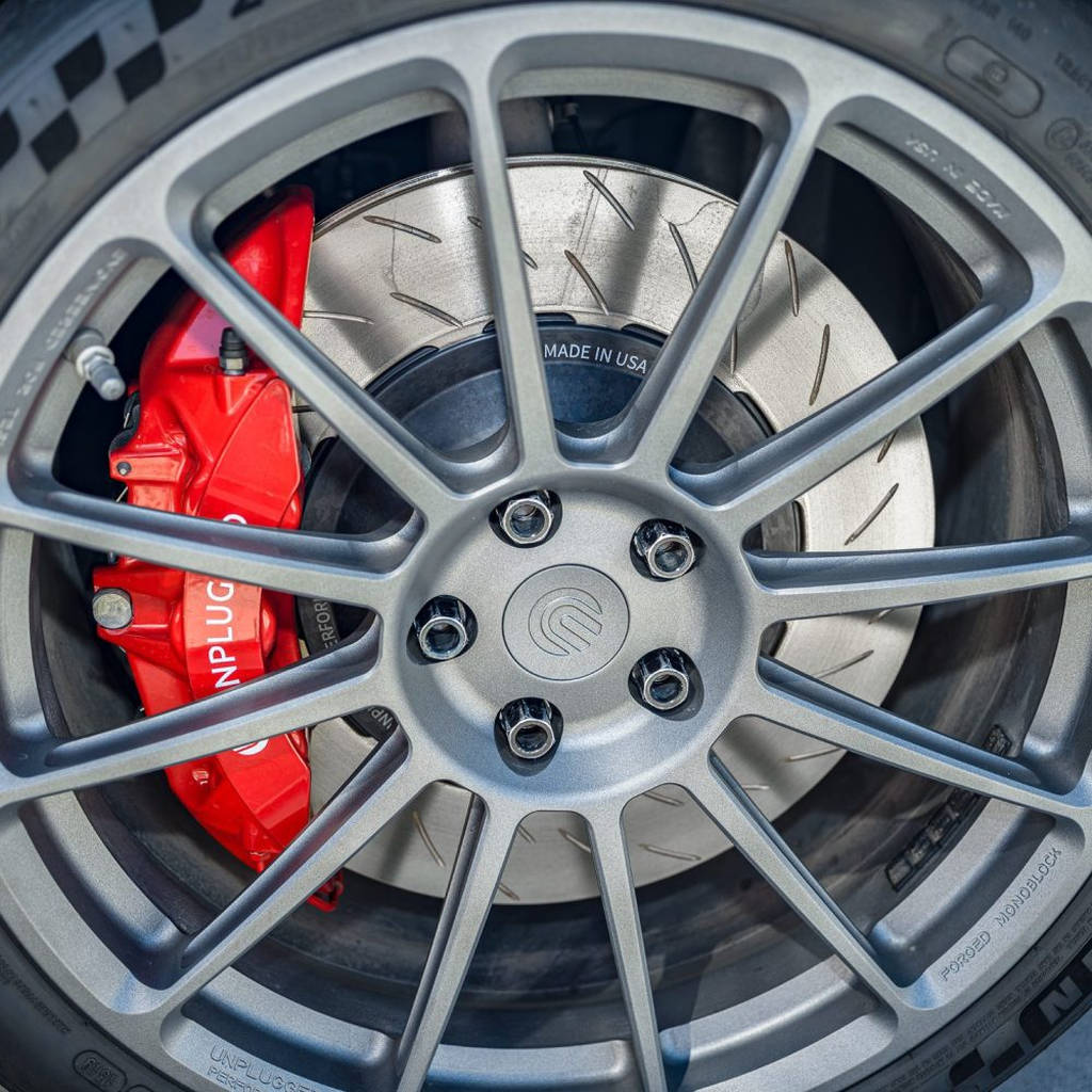 UNPLUGGED PERFORMANCE UP-M3MY-317-8.1 Big Brake Kit (front), UP x PFC 394mm Iron Rotors, Race Pads for TESLA Model 3 / Model Y Photo-1 