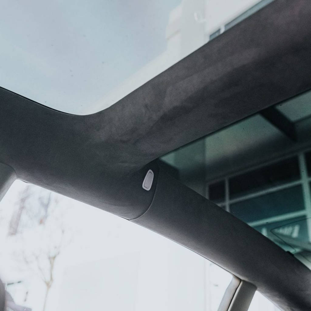 UNPLUGGED PERFORMANCE UP-M3-331-1.1 Alcantara Headliner Upgrade Kit, Charcoal Black for TESLA Model 3 2018-2020 Photo-8 