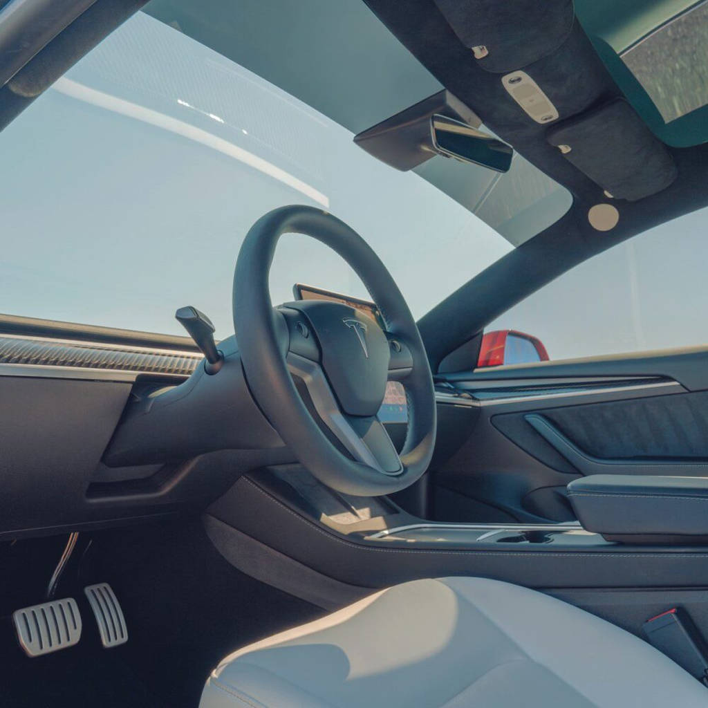 UNPLUGGED PERFORMANCE UP-M3-331-1.1 Alcantara Headliner Upgrade Kit, Charcoal Black for TESLA Model 3 2018-2020 Photo-12 