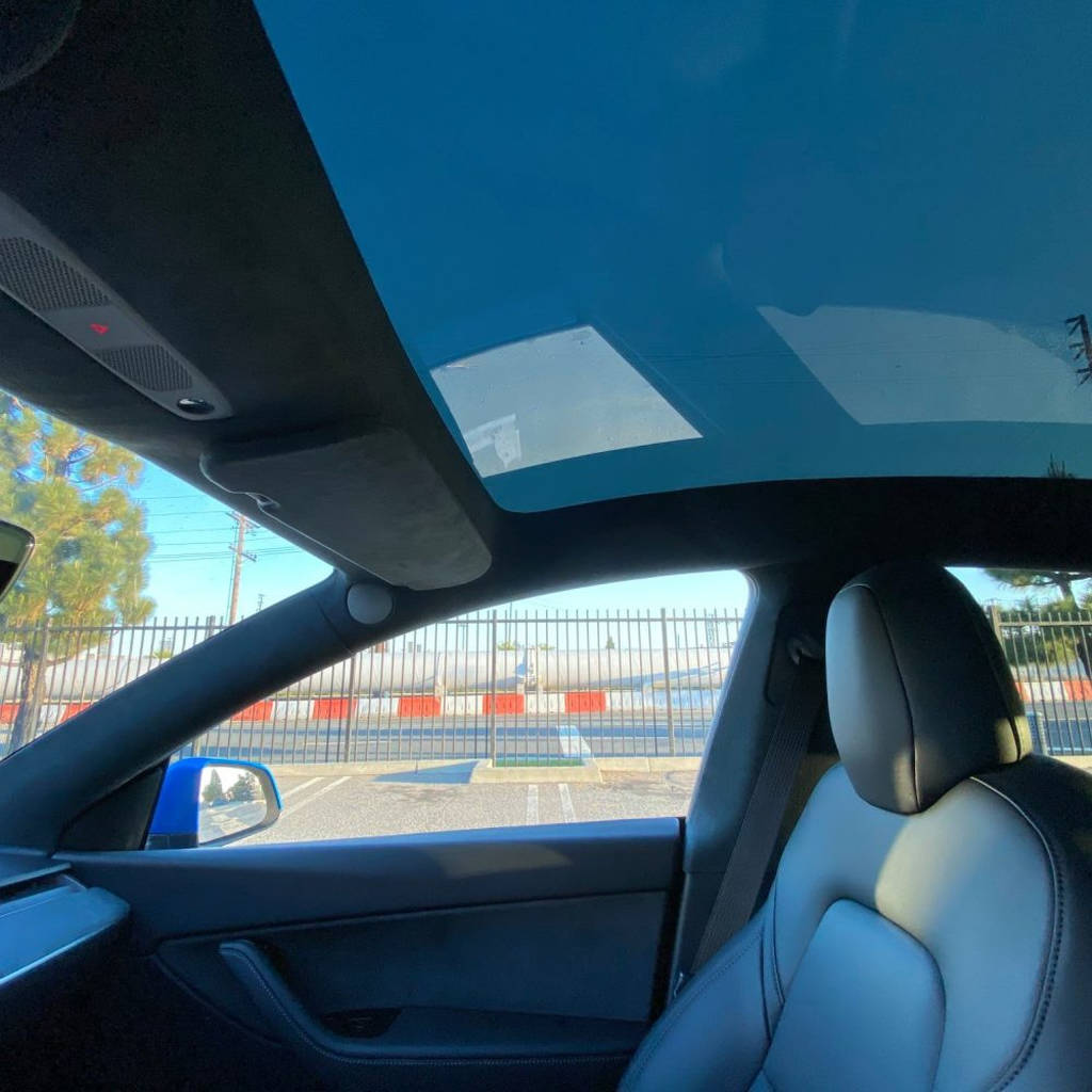 UNPLUGGED PERFORMANCE UP-M3-331-3.1 Alcantara Headliner Upgrade Kit, Charcoal Black for TESLA Model 3 2021 Photo-9 