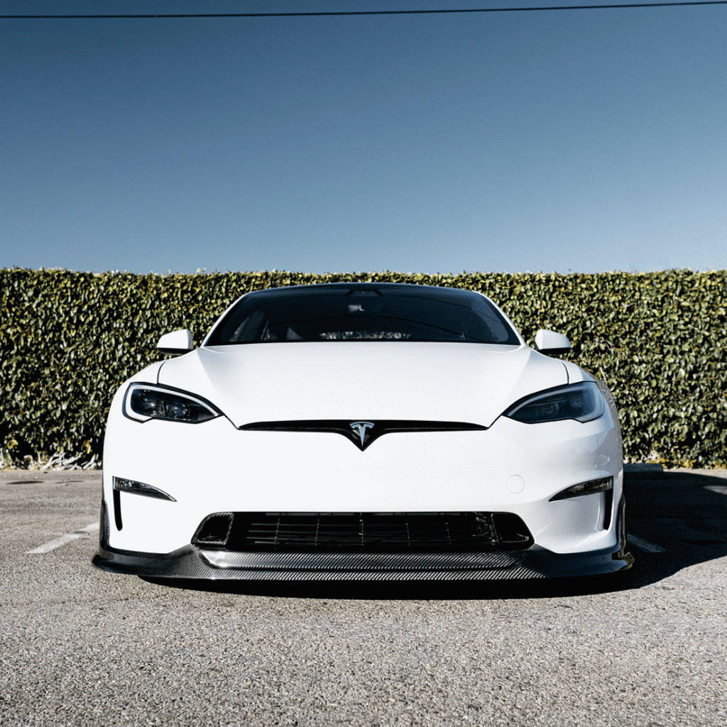 UNPLUGGED PERFORMANCE UP-MS2-365-7.1 Aero Pad Pair 8mm for Front Diffuser Autobahn, Gloss Carbon for TESLA Model S2 2021 Photo-1 