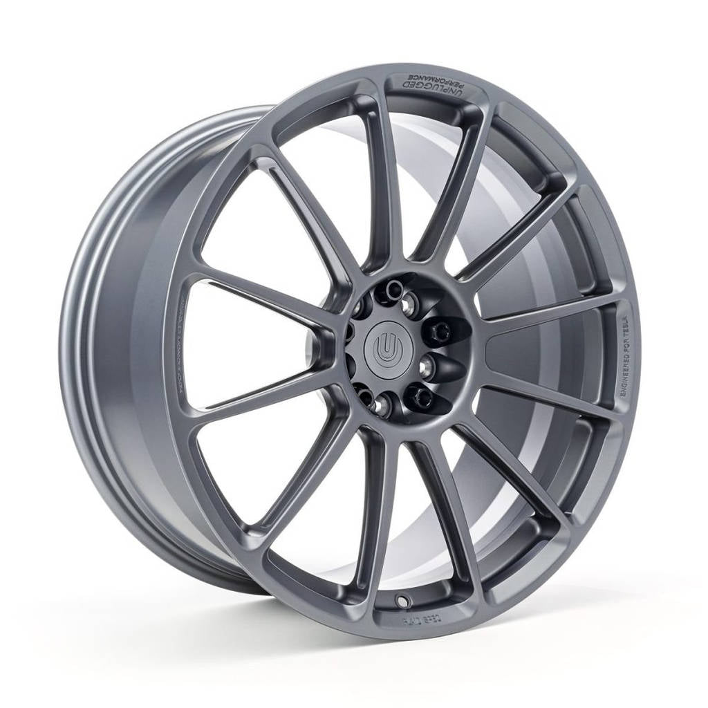 UNPLUGGED PERFORMANCE UP-UP03-DBL-003 Single Wheel UP-03, Forged, 19x11+31 - 5x120 /5x114.3 Double Drill, Satin Titanium for TESLA Model S 2021 Photo-1 