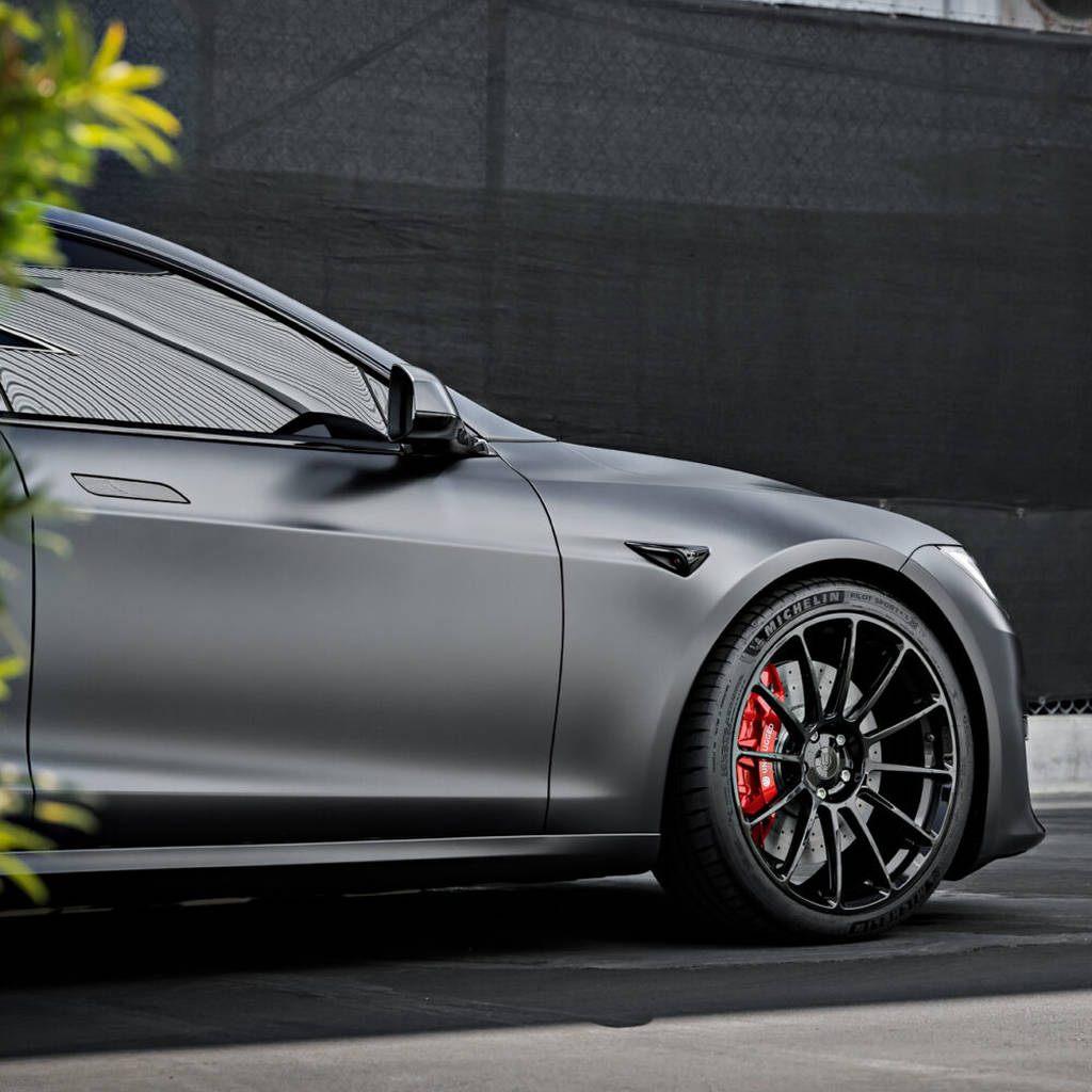 UNPLUGGED PERFORMANCE UP-UP03-DBL-003 Single Wheel UP-03, Forged, 19x11+31 - 5x120 /5x114.3 Double Drill, Satin Titanium for TESLA Model S 2021 Photo-7 