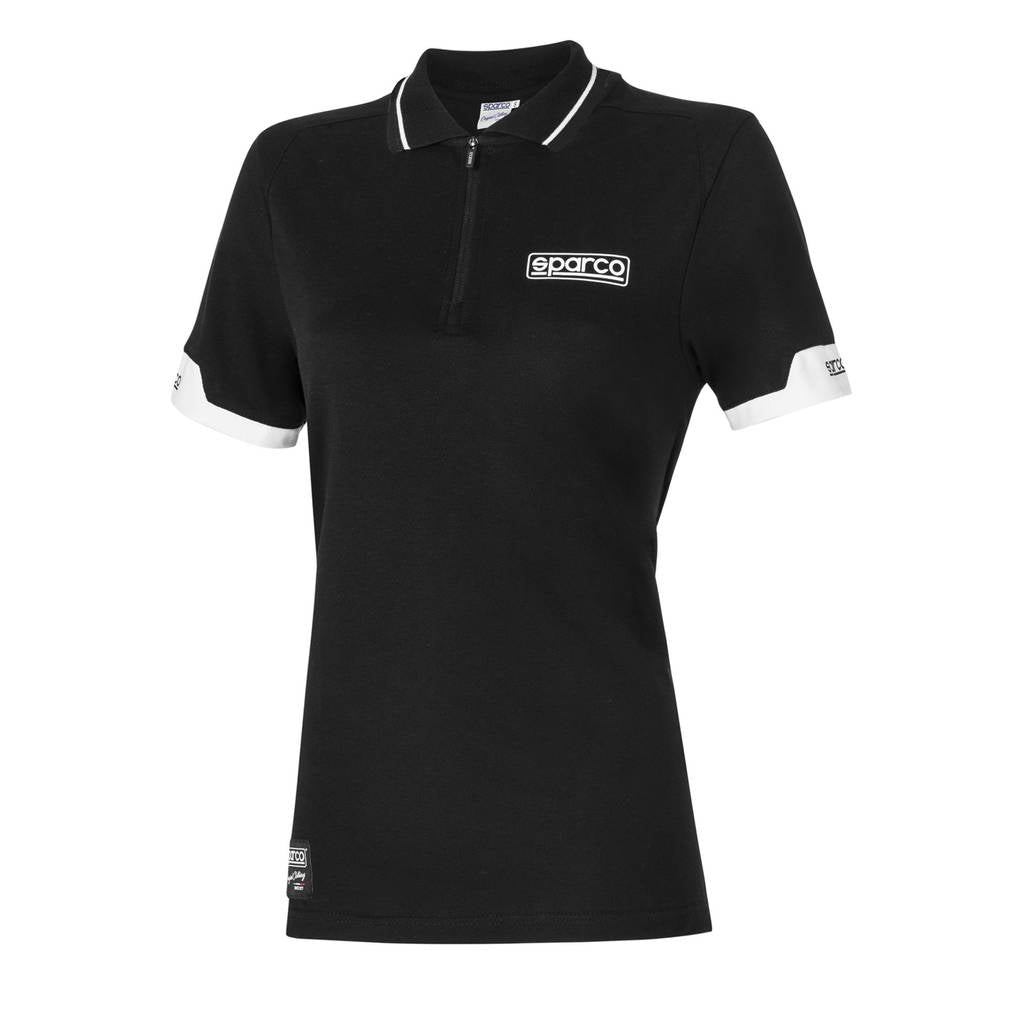 SPARCO 013036LNR1S Polo zip lady black S Photo-0 