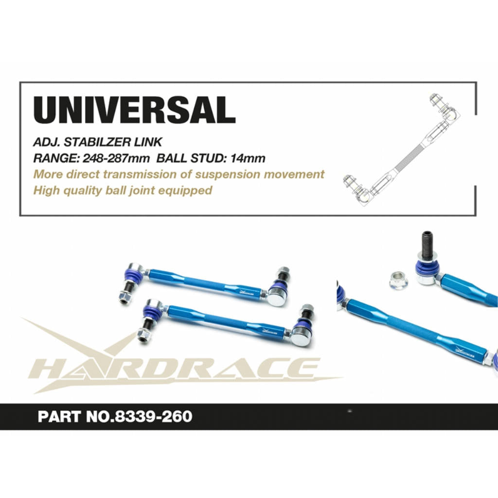 HARDRACE 8339-260 Stabilizer link 245-285mm 14mm - 2PCS/SET Photo-1 