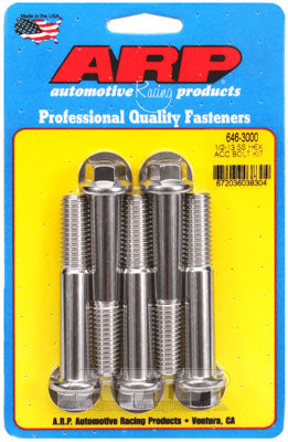 ARP 646-3000 SAE Bolt Kit 1/2-13 x 3.000 hex SS bolts Photo-0 