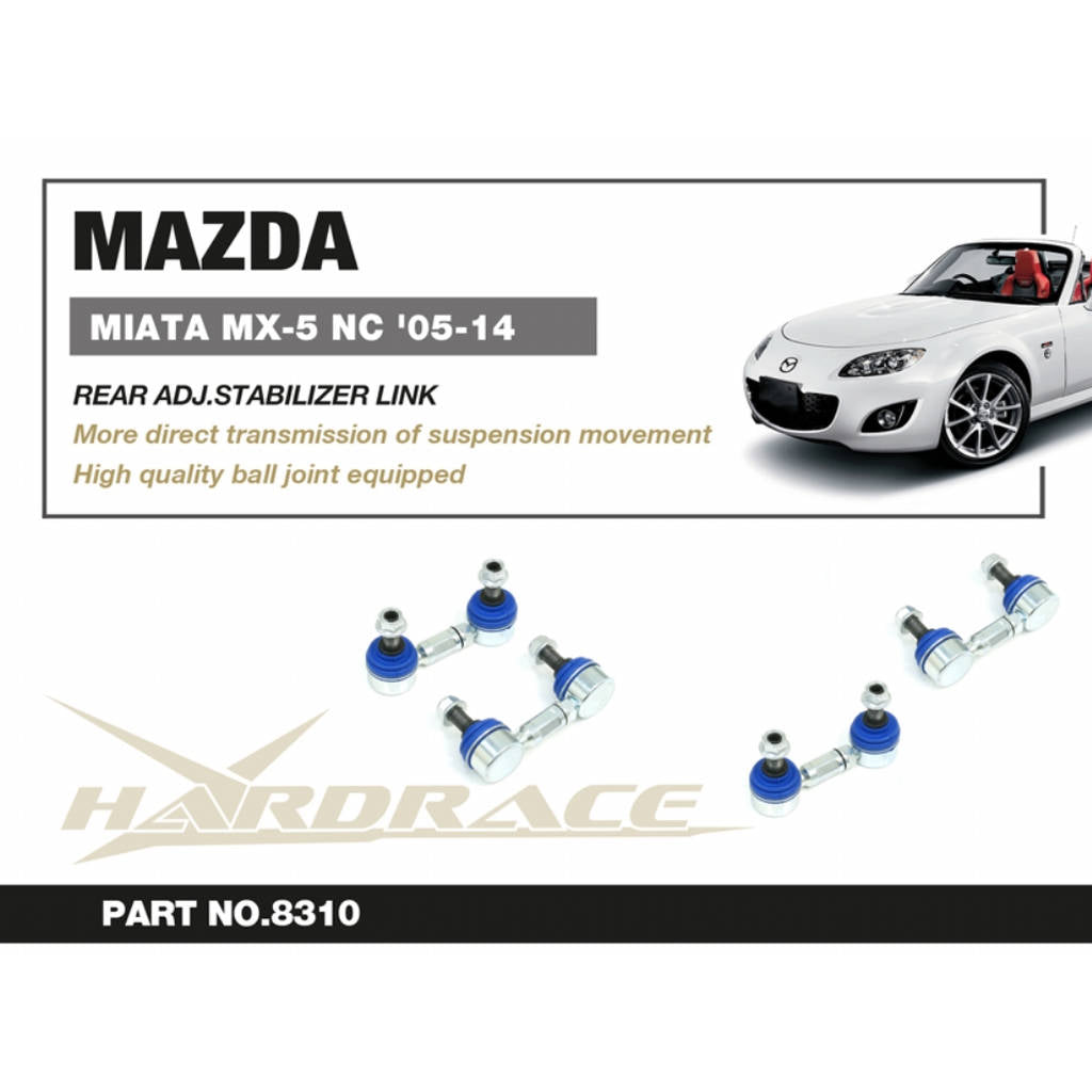HARDRACE 8310 Rear ADJ. REIN FORCED Stabilizer LINK 2PCS / SET for MAZDA MIATA NC '05-14 Photo-1 