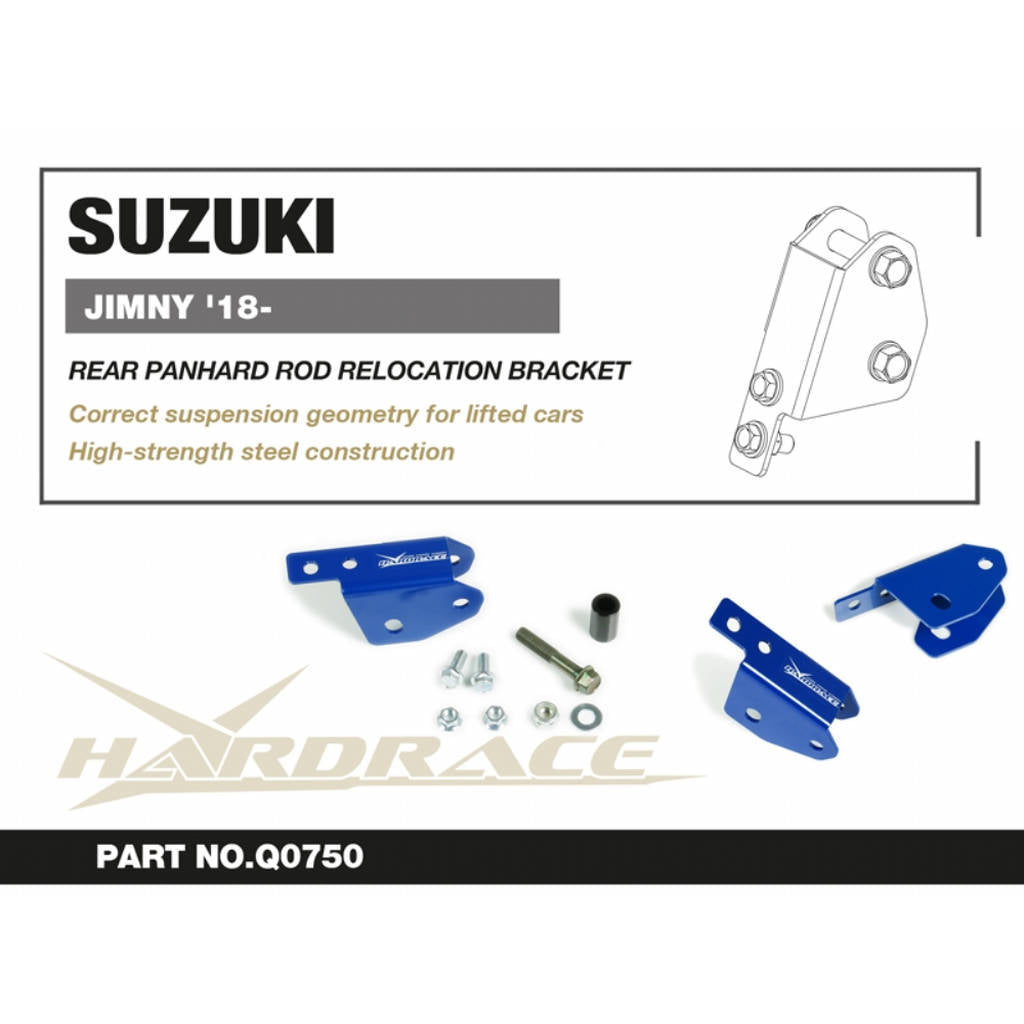 HARDRACE Q0750 Rear PANHARD ROD EXTENSION BRACKET - 1PCS / SET for 3"+ LIFT for SUZUKI JIMNY '18- Photo-2 