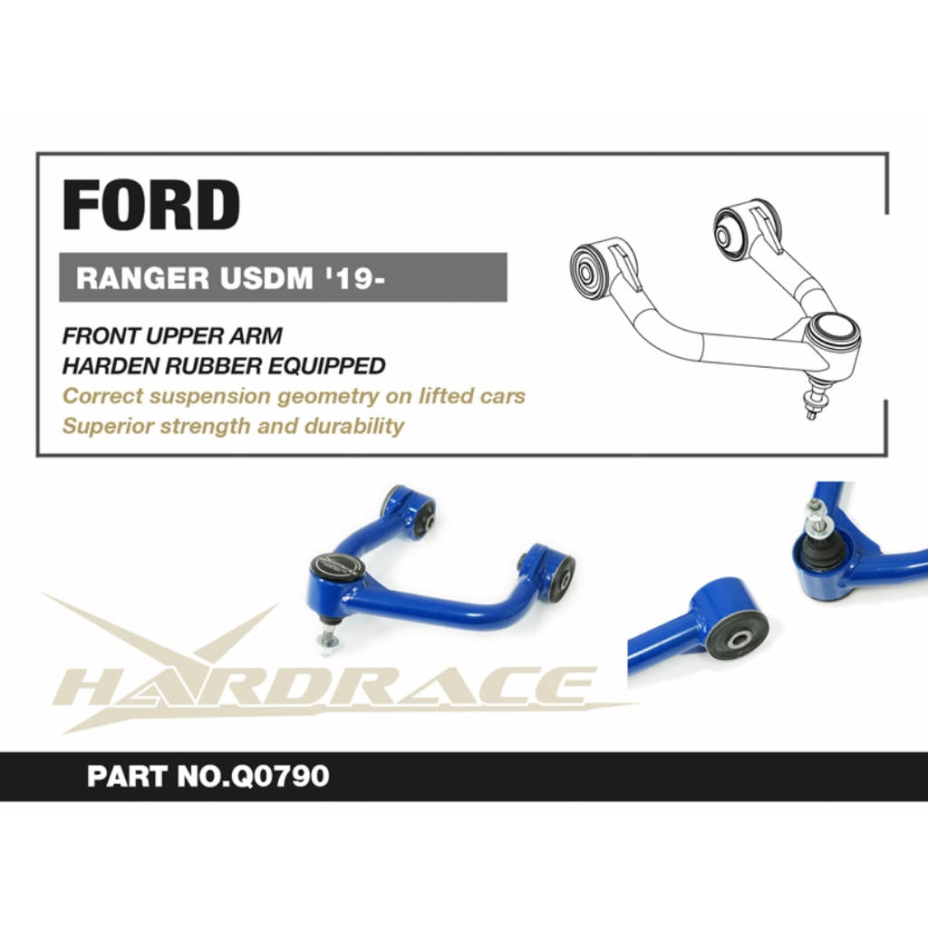 HARDRACE Q0790 Front Upper Arm (HARDENED Rubber) - 2PCS / SET for FORD RANGER '19- USDM Photo-1 