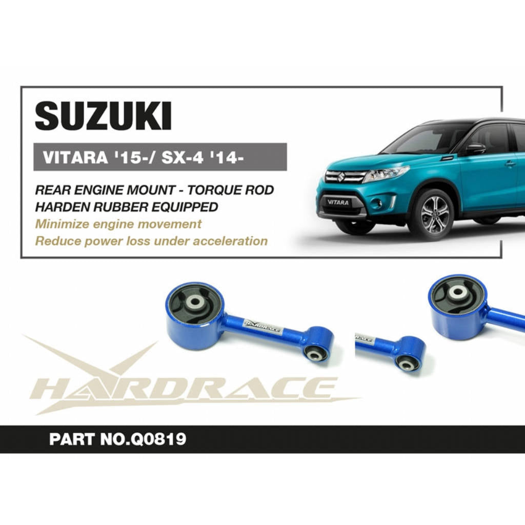 HARDRACE Q0819 Rear Engine Mount - TORQUE ROD (Harden Rubber) - 1PCS / SET for SUZUKI VITARA '15- / SX4 '14- Photo-2 