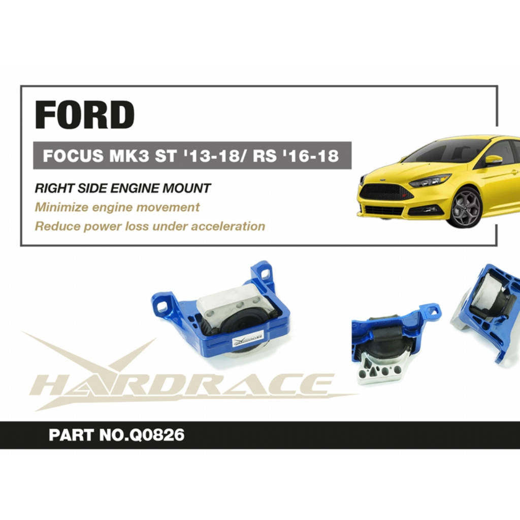 HARDRACE Q0826 HARDEN Engine Mount - RIGHT SIDE STREET VERSION - 1PCS / SET for FORD FOCUS MK3 2.0 ST / 2.3 RS Photo-1 