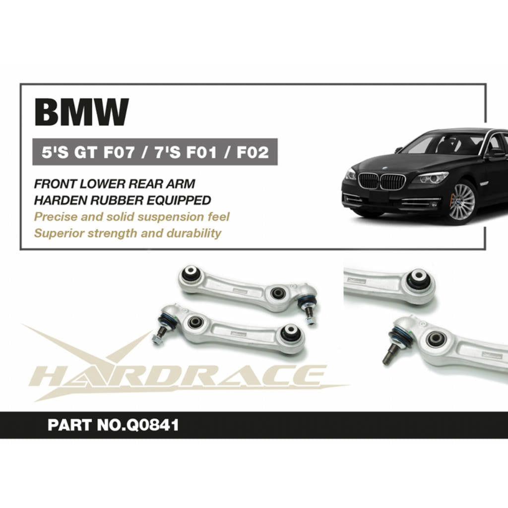 HARDRACE Q0841 Front Lower -Rear Arm - RWD (Harden Rubber) - 2PCS / SET for BMW 5'S GT F07 / 7'S F01 / F02 Photo-1 
