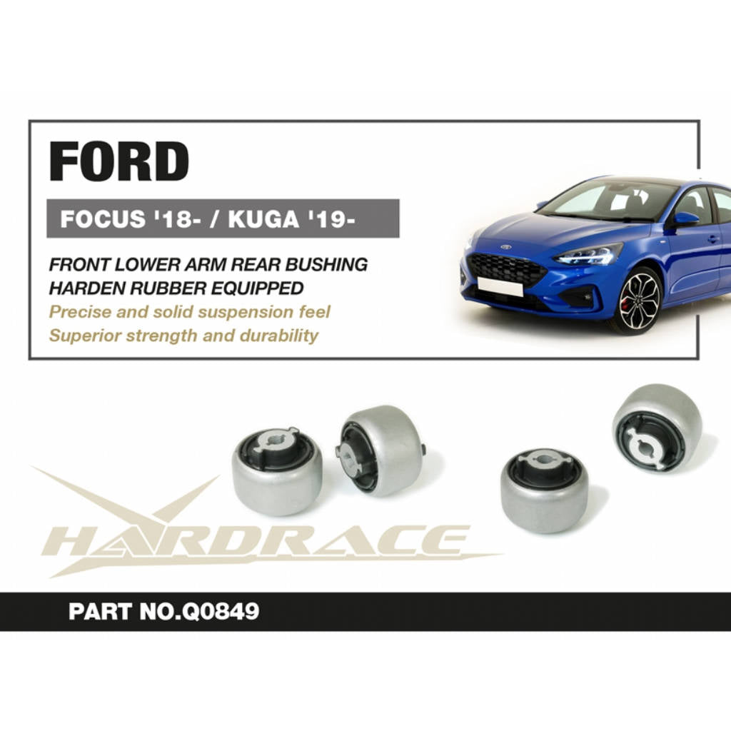 HARDRACE Q0849 Front Lower Arm Rear Bushing (Harden Rubber) - 2PCS / SET for FORD FOCUS MK4 '18- / KUGA '19 OE Replacement Photo-1 
